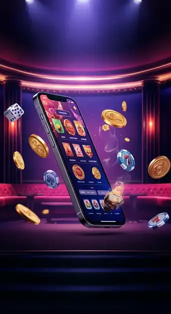 Magical Spin Casino welkomstscherm met magische elementen en game-iconen, dat de diversiteit van het spelaanbod toont.